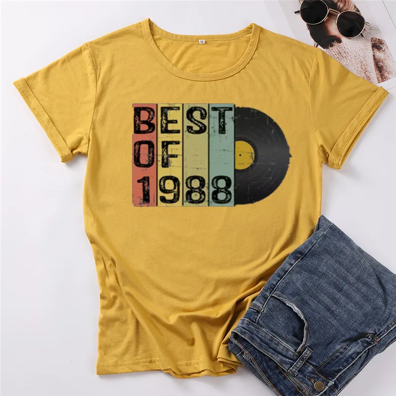 

33rd Birthday Gift For Men, 33 Birthday Shirt For Him Her Party Best Of 1988 100%cotton Tshirt Short Sleeve Top Tees Unisex y2k