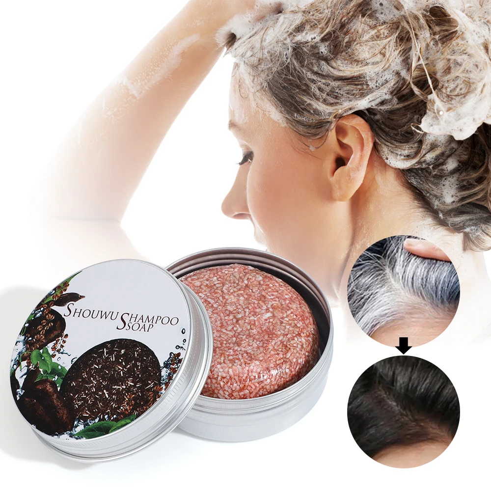 Polygonum Essence Hair Darkening Shampoo Soap Natural Organic Mild