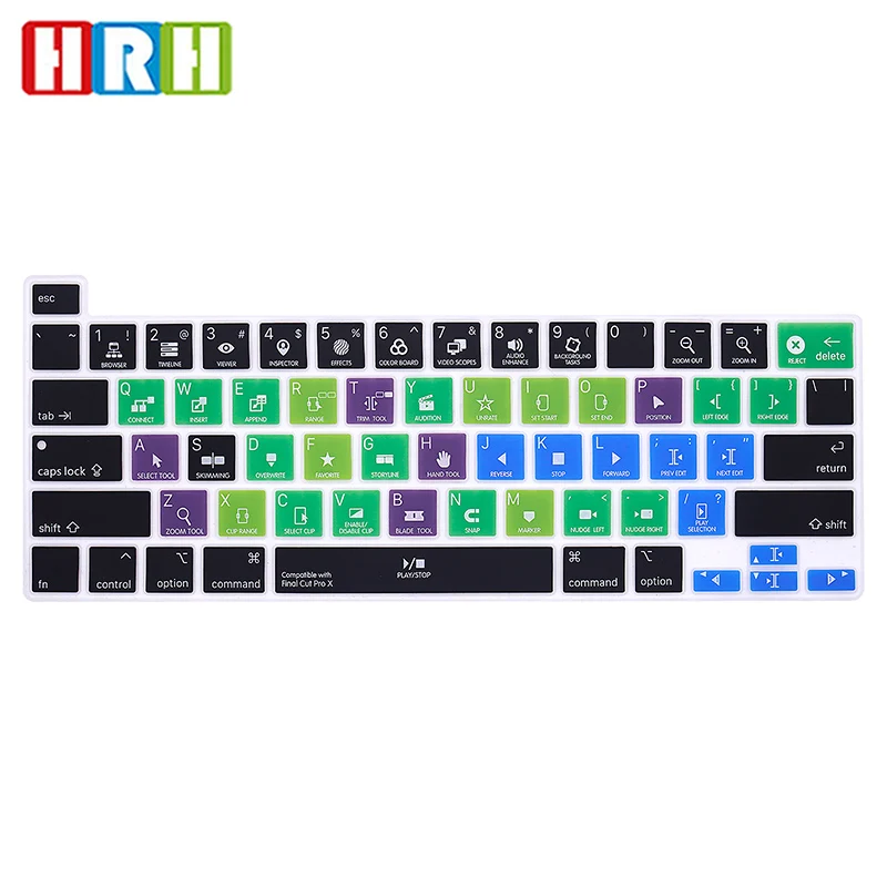 XSKN MacBook Pro Keyboard Cover - Silicone Skin With MacOS Shortcuts For 2019-2020 Touch Bar Models