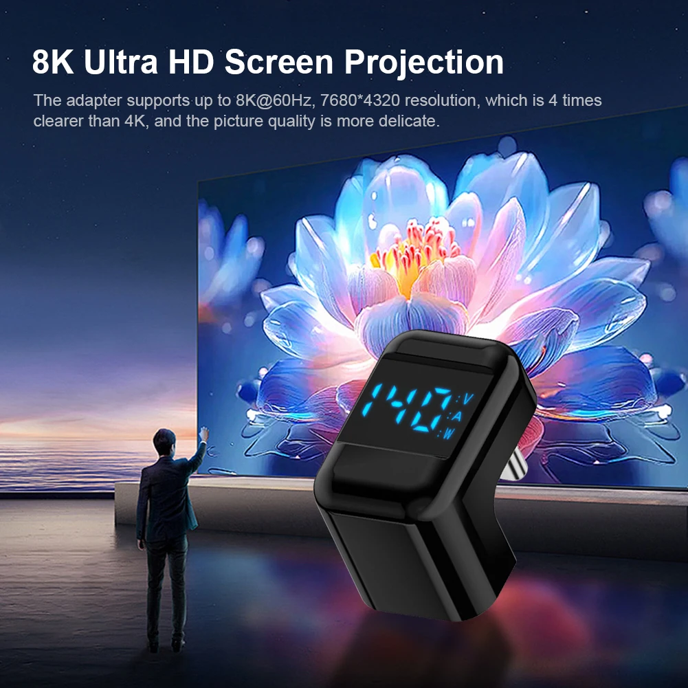 U Shape Data Adapter 40Gbps Data Transfer Type C To C Adapter 8k@60Hz USB C To USB C Digital Display Adapter for iPad Macbook PC