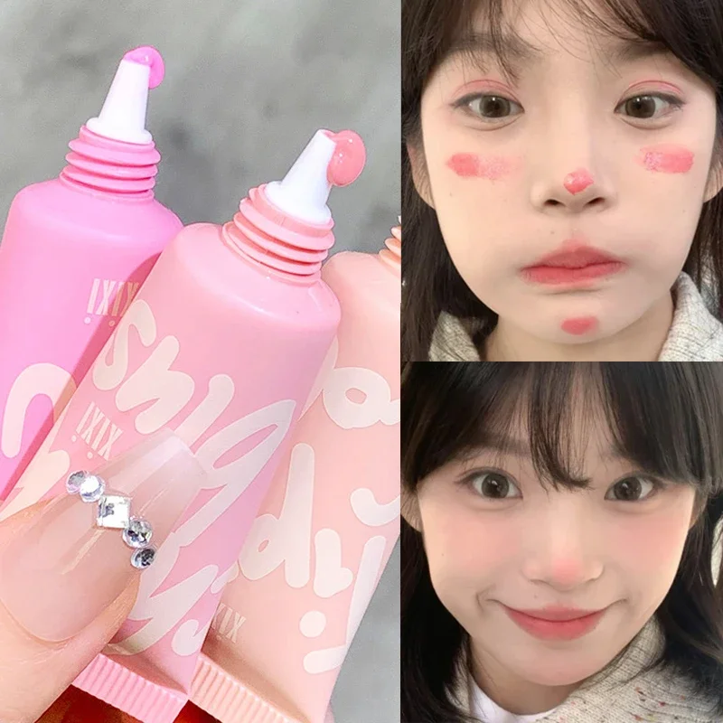 2 In 1 Liquid Blush Cream Eyeshadow Velvet Matte Pink Blusher Natural Easy To Smudge Cheek Tint Face Contour Brightens Makeup