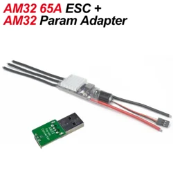 Advanced 32 - Bit Speed Controller with Signal Cable and Adjustable Parameters for RC Vehicles and FPV Drones (65A ESC USB Link)