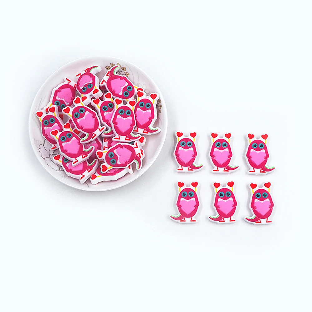 Chenkai 50PCS Taco Shape Focal Beads For Pen Beadable Pen Silicone Charms  Character Beads For Pen Making DIY Baby Pacifier Chain