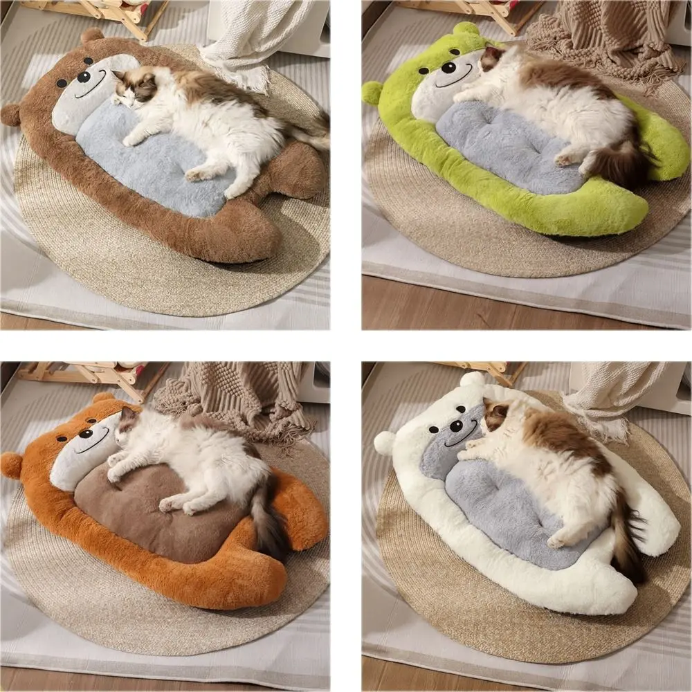 Cartoon Bear Shape Plush Pet Mat Anti-slip Soft Dog Sleeping Pads Comfortable Thickened Cat Sofa Bed Autumn Winter