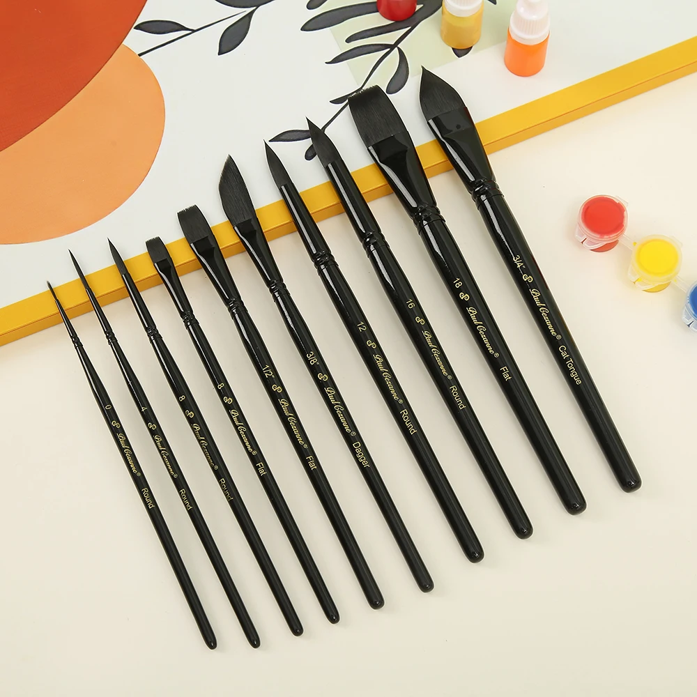 Set van 10 professionele penselen met houten handvat voor verf_voghion.com