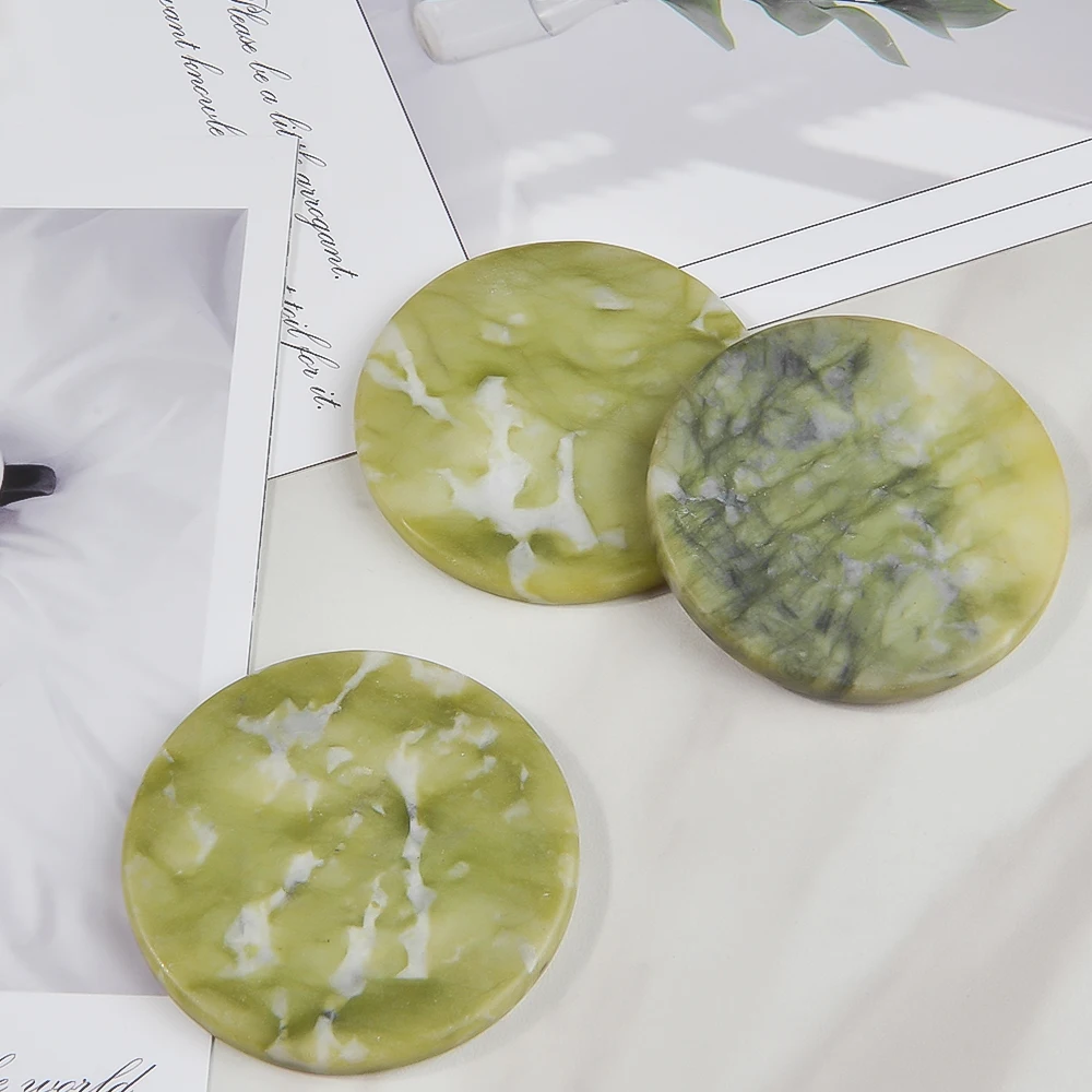 1/2Pc Jade Stone Glue Pallet Emerald Supporto Adesivo Piastra Base Falso Nail Gel Polish Foundation Mix Color Palette Practice Tool