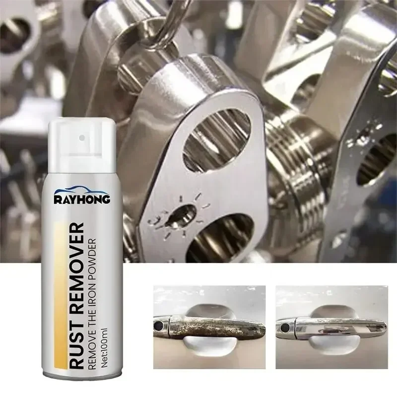 Rust Removal Spray 100ml For Car Metal Components Automotive Wheel Rim Metal Wash Cleaning Parts Maintenance Multi-Purpose