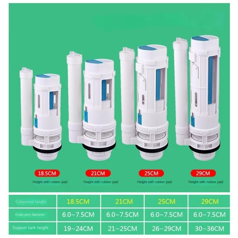 วาล์วระบายน้ำชักโครกแบบแยกส่วน วาล์วปล่อยน้ำชักโครกแบบสองปุ่ม วาล์วเติมน้ำถังพักน้ำแบบกดสองปุ่ม อุปกรณ์ถังพักน้ำ วาล์วระบายน้ำถังพักน้ำ 1