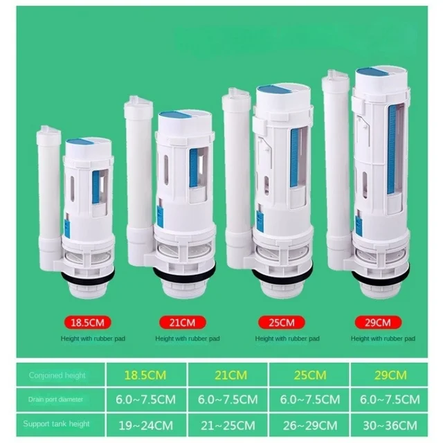 วาล์วระบายน้ำชักโครกแบบแยกส่วน วาล์วปล่อยน้ำชักโครกแบบสองปุ่ม วาล์วเติมน้ำถังพักน้ำแบบกดสองปุ่ม อุปกรณ์ถังพักน้ำ วาล์วระบายน้ำถังพักน้ำ 1