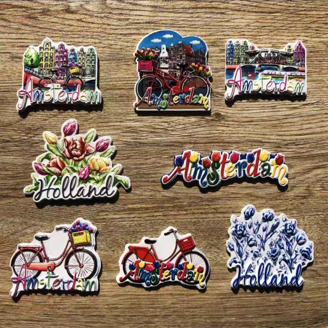 Netherlands Amsterdam Tourist Souvenir Magnetic Refrigerator Sticker Collection Gift Fridge Magnets Magnetic Fridge Magnets