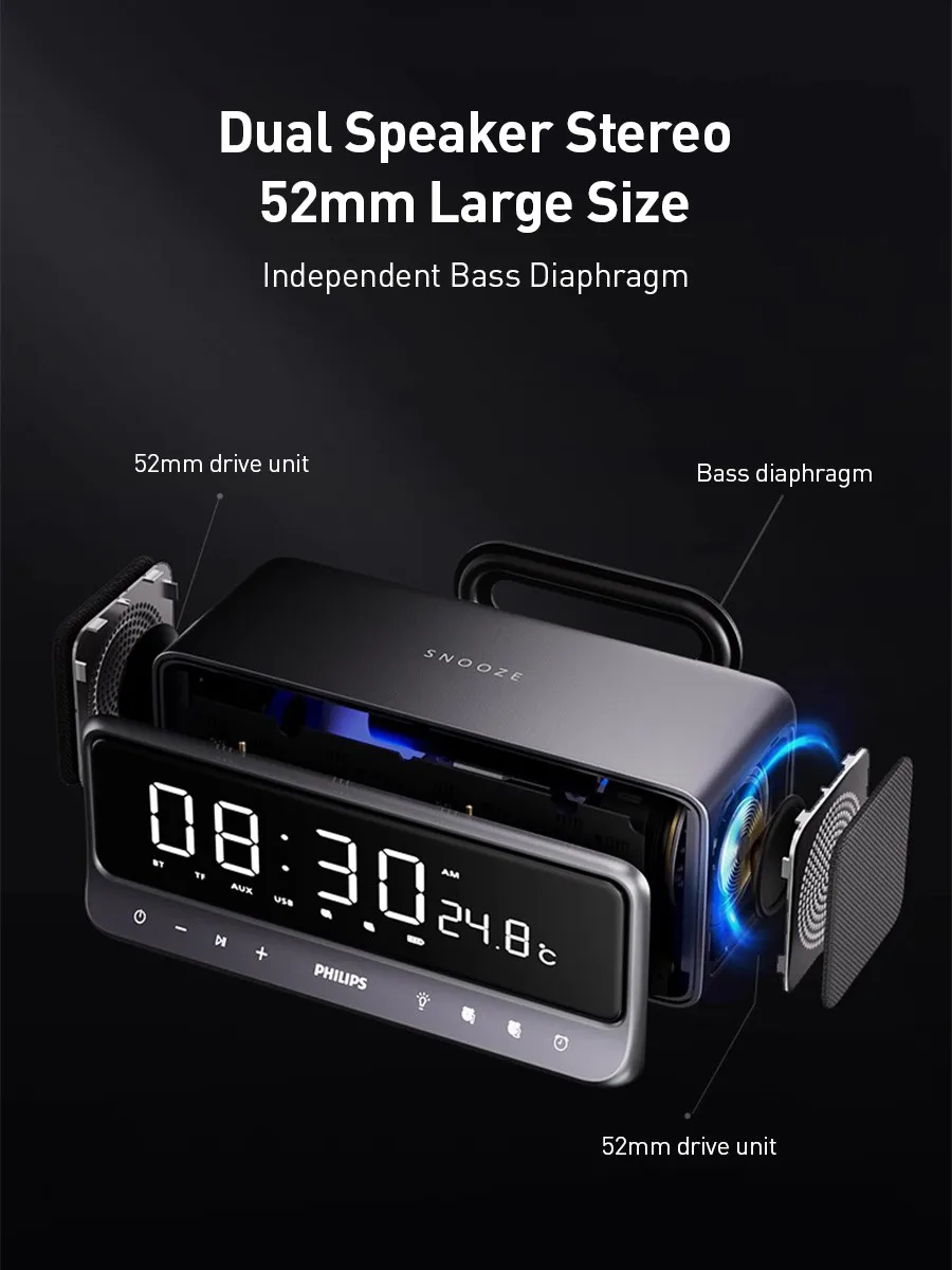 Philips TAS3609 Bluetooth-Lautsprecher mit Echtzeit-Temperaturanzeige_voghion.com