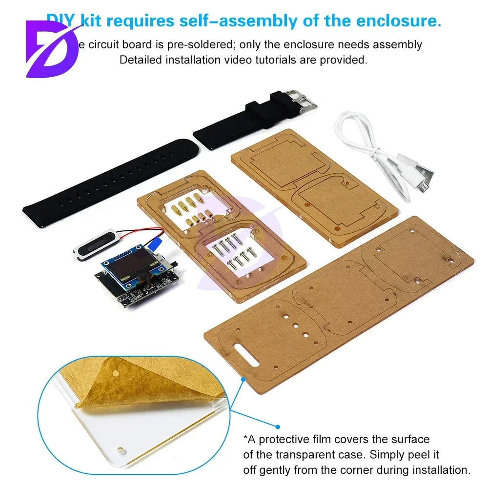 รูปสินค้า ชุดนาฬิกาอัจฉริยะ DIY พร้อมหุ่นยนต์ AI สั่งงานด้วยเสียงและหน้าจอ OLED 0.96 นิ้ว