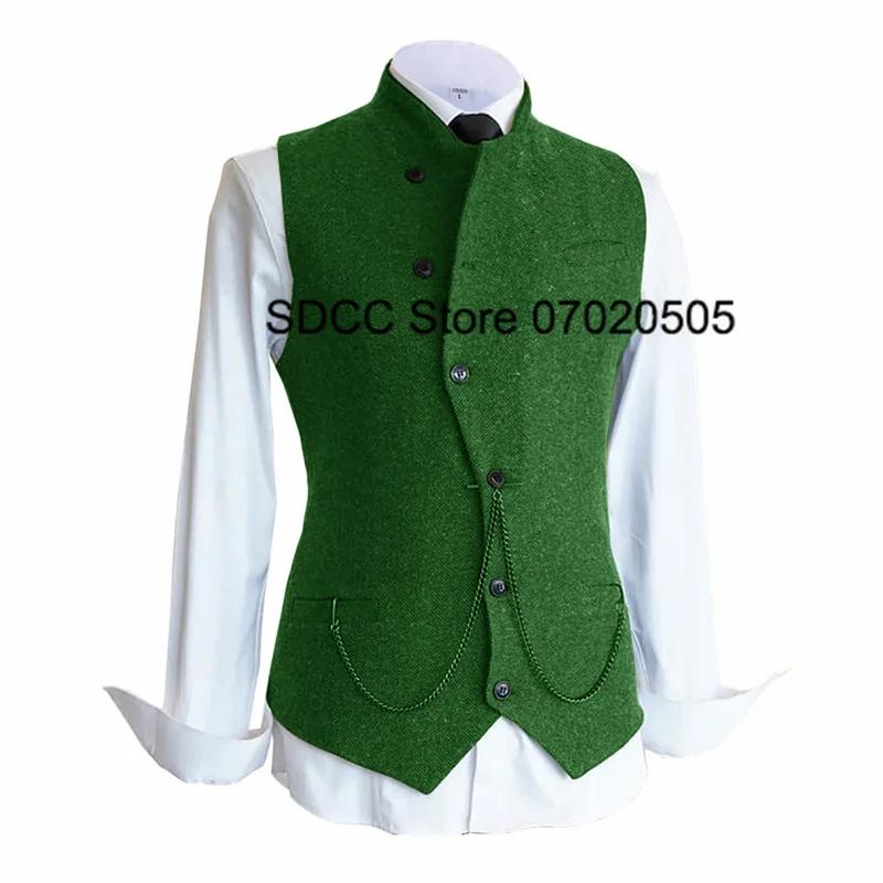 

Slim Fit Women Herringbone Vest Vintage Wool Sleeveless Jacket Casual Dinner Single Breasted Elegant Lady Tank Top
