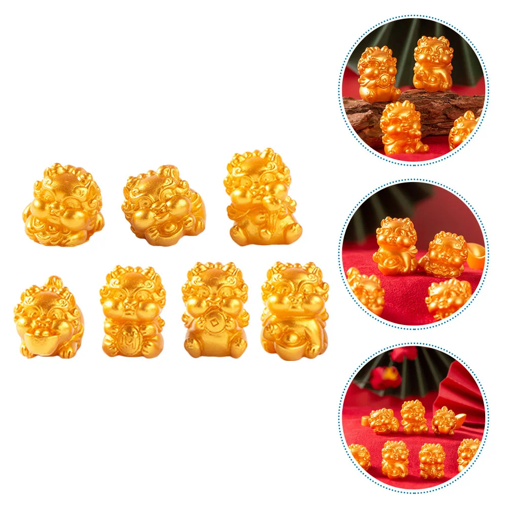 

7 Pcs Ornament Small Resin Decoration Adornment Animal Statue Car Desktop Shaped Miniature Vintage