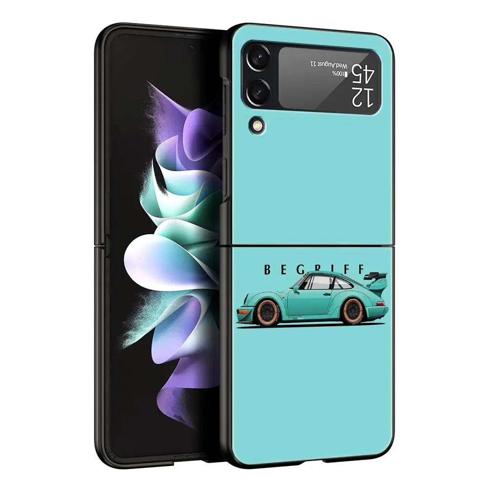 JDM Tokyo Drift Sports Car Black Folding Phone Case