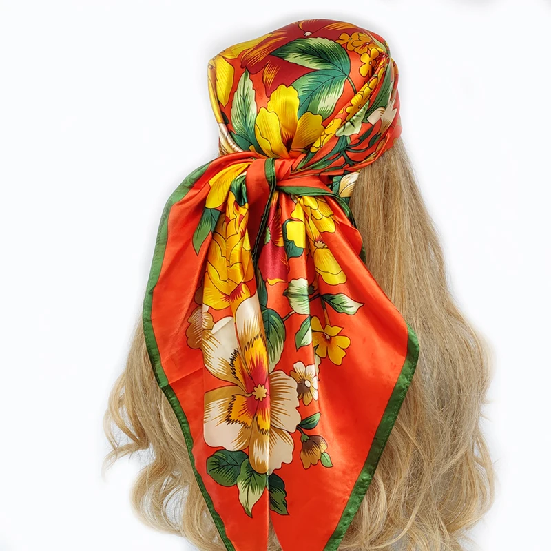 Square Scarf Fashion Silk Satin Print Small Head Neck scarf Women Headscarf Kerchief Female Bandana Shawl Accessories
