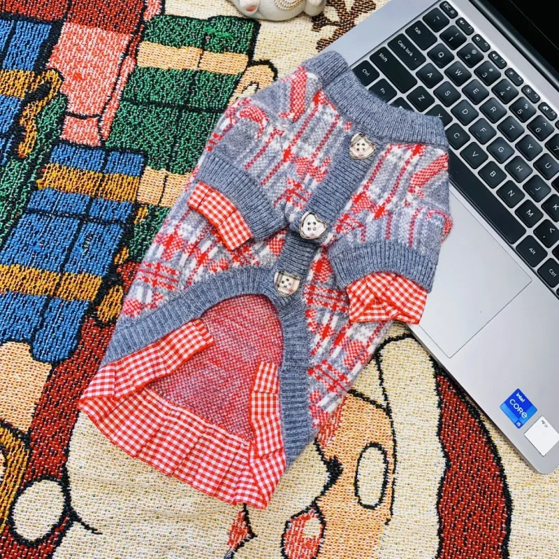 새로운 애완동물 스웨터 & 셔츠, 가을 겨울 따뜻한 강아지 고양이 옷 (슈나우저, 비숑, 말티즈 및 기타 소형견용)