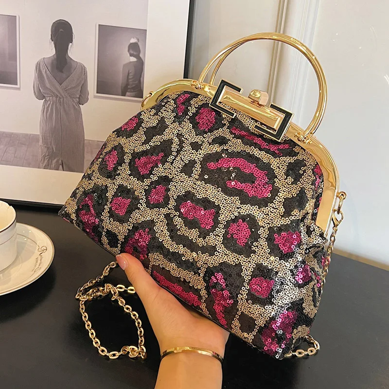 Designer Women Bling Party Handbags Evening Clutch Lady Sequins Shoulder Bags Banquet Chain Messenger Bags Shell Clip women handbags