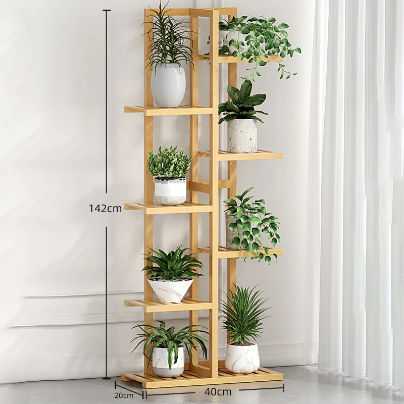 Plant Stand Indoor Bamboo Patio Shelf for Multiple Plants