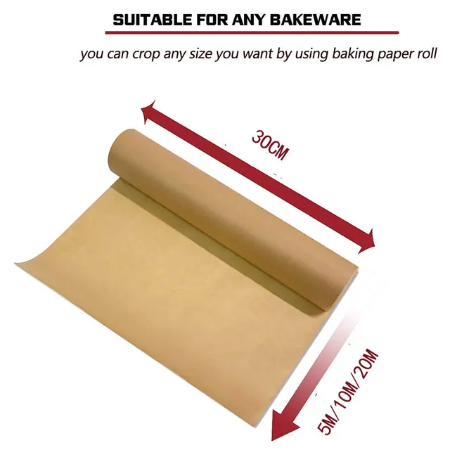 Various sizes parchment paper unbleached non-stick baking paper rolls kitchen potholders cakes sandwiches biscuit wrappers 2
