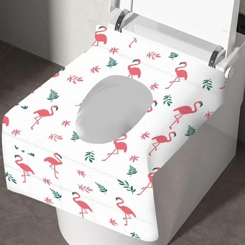Portable Toilet Seat Cover Disposable Non-woven Fabric Women Travel Camping Hotel Bathroom Degradable Waterproof Closestool Mat 3