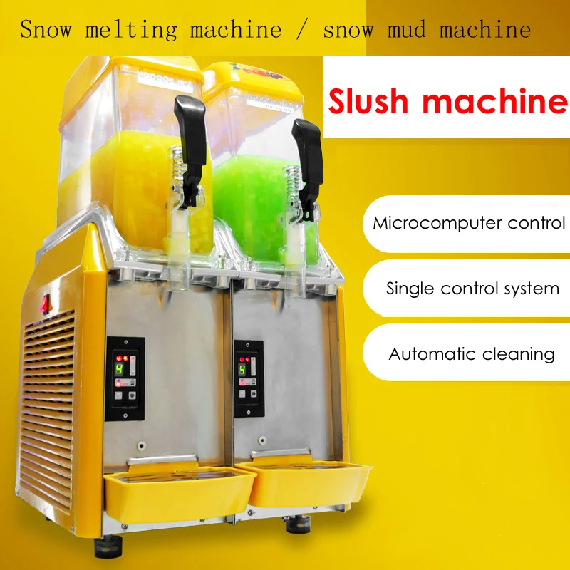 2 Flavor Commercial Ice Frozen Drink Slush Smoothie Maker 2 Bowls Slush Machine Frozen Drink Slushie Machine 5