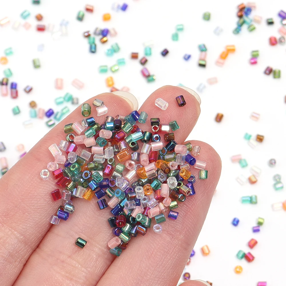 1100-5000pcs 2mm AB 컬러 비즈 튜브 모양 유리 구슬 씨앗 비즈 보석 만들기 느슨한 스페이서 비즈 DIY 팔찌 목걸이 ?