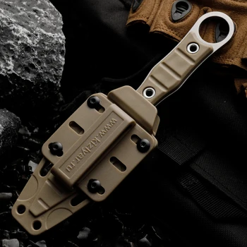 High quality AUS-8 steel fixed blade, straight outdoor knife, wilderness survival knife, G10 handle men's small knife 4