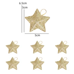 Sparkling Gold Star Ornaments - Festive Tree Decorations for Christmas & New Year Celebrations (Gold)