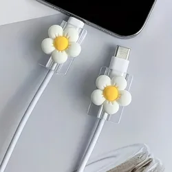 Cute Flower Cartoon Cable Protectors - USB Charger Organizer & Data Line Cord Winder (2pcs) (4)
