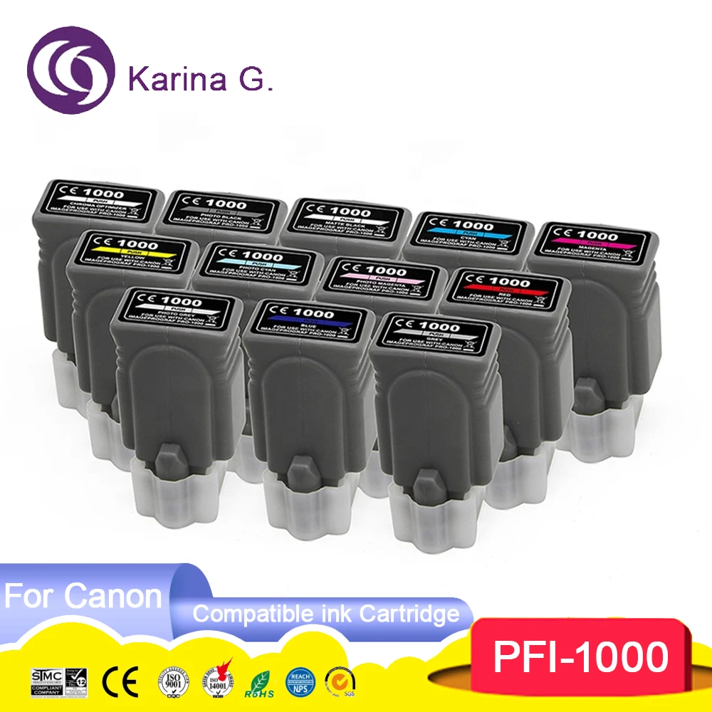 Compatible PFI 1000 PFI-1000 PFI1000 Premium Compatible Color Inkjet Ink Cartri