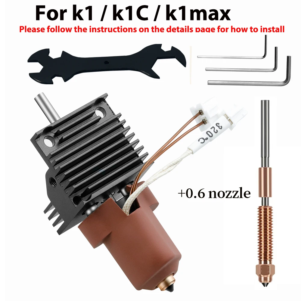 Kit Hotend Ufficiale Creality Per Serie K1 - Blocco Riscaldante Ceramica, 300°C, Per Stampanti 3D K1/K1 Max/K1C - Foto 8