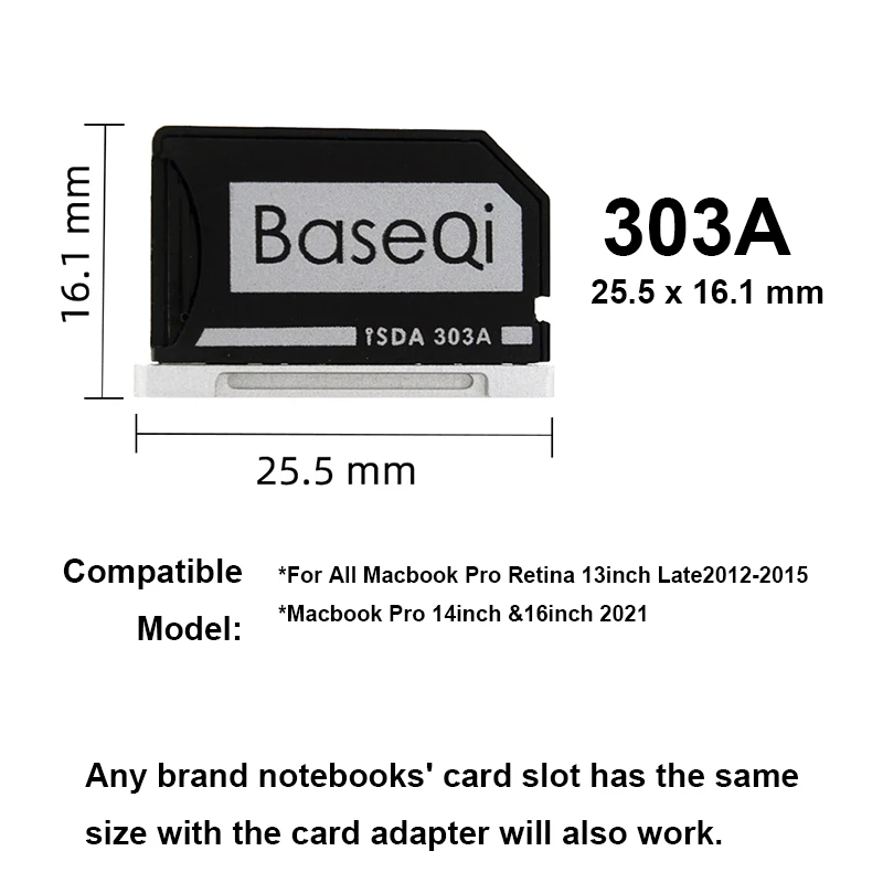 para Macbook Pro Retina13inch Year2013 2022 2022 Baseqi Adaptador de Cartão Micro sd de Alumínio Mac - Imagem 3