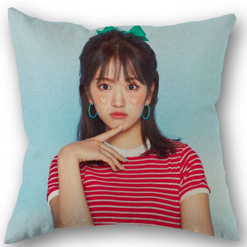 

Custom Square Pillowcase KPOP IZ ONE Yujin Cotton Linen Pillow Cover Zippered 45x45cm One Sides DIY Gift Office,Home,Outdoor