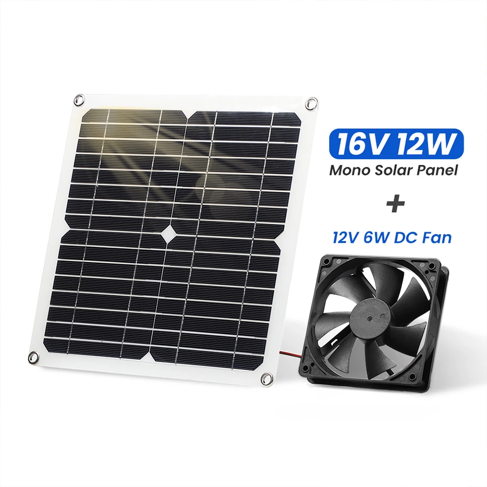 Sunyima 16V 12W 280*280Mm Pannello Solare Ventola Di Scarico Flessibile Monocristallino Portatile Caricabatteria Ventilatore Ad Energia Solare Per Ani