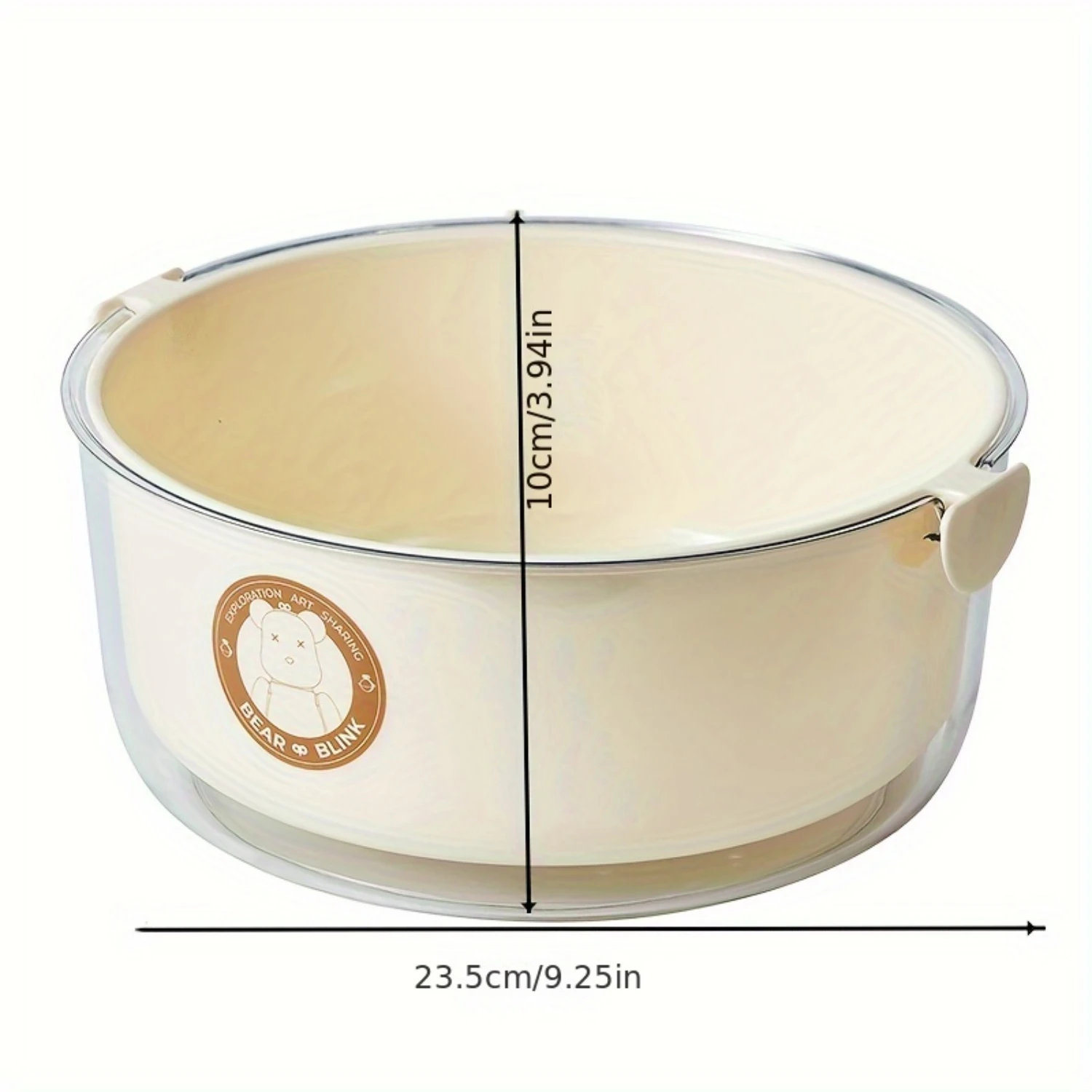 1pc Printing Drain Basket, Vegetable Basket, Double-decker Drain Ad Plastic Fruit Kitch