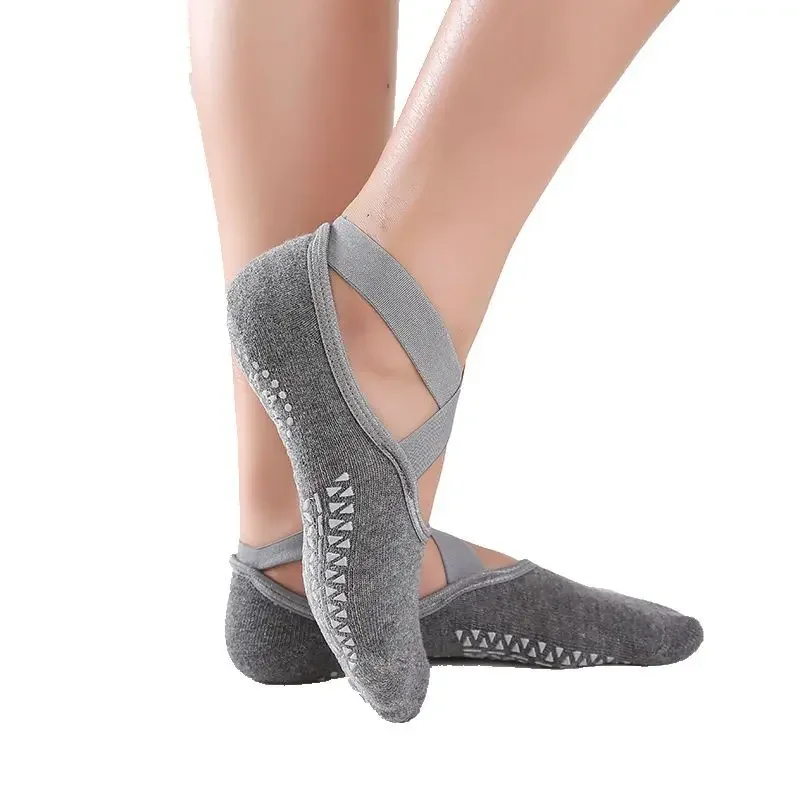Yoga socks Bandage Yoga Pilates Socks for Women Ballet Dance Cotton Socks Anti-slip Woman Sport Sock Gym Workout Slipper Running Grip Sock