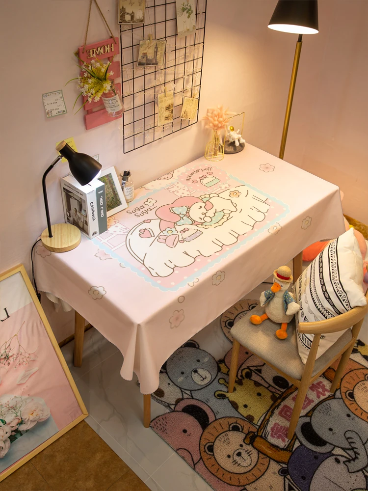 backdrop Tablecloth Sanrio Cinnamoroll cartoon room waterproof book tablecloth home living rectangular table linen birthday part 2