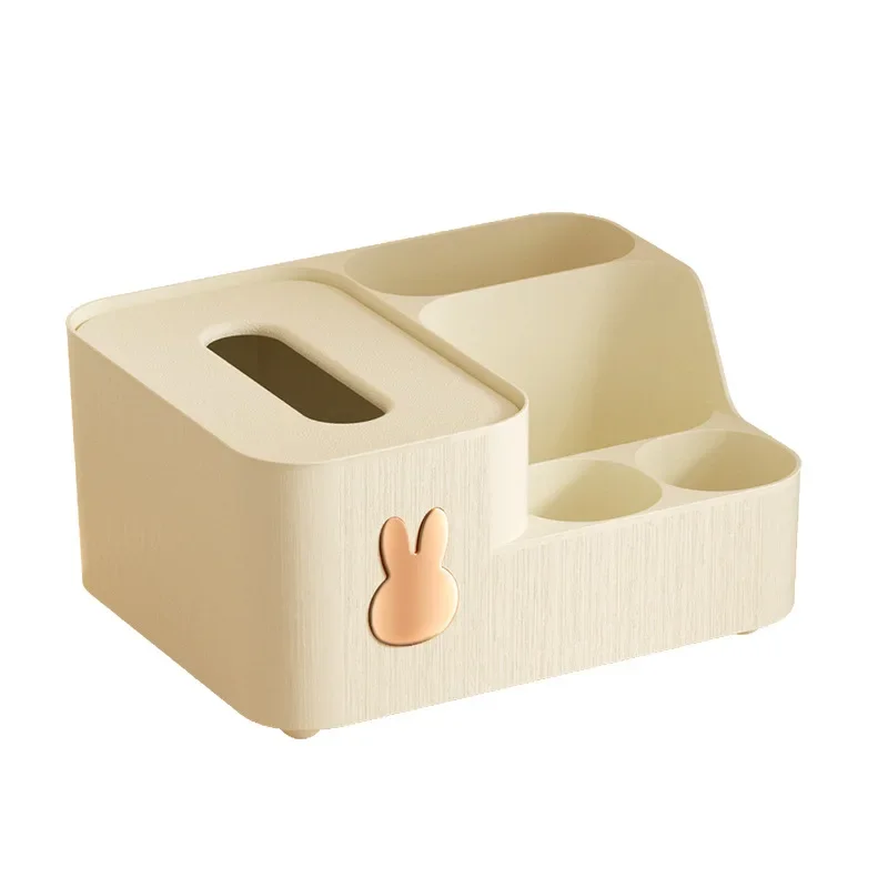 Luxury Home Use Cute Rabbit Tissue Box Remote Control Storage Box Pen Holder Living Room Tissue Box Stand Plastic Material 5