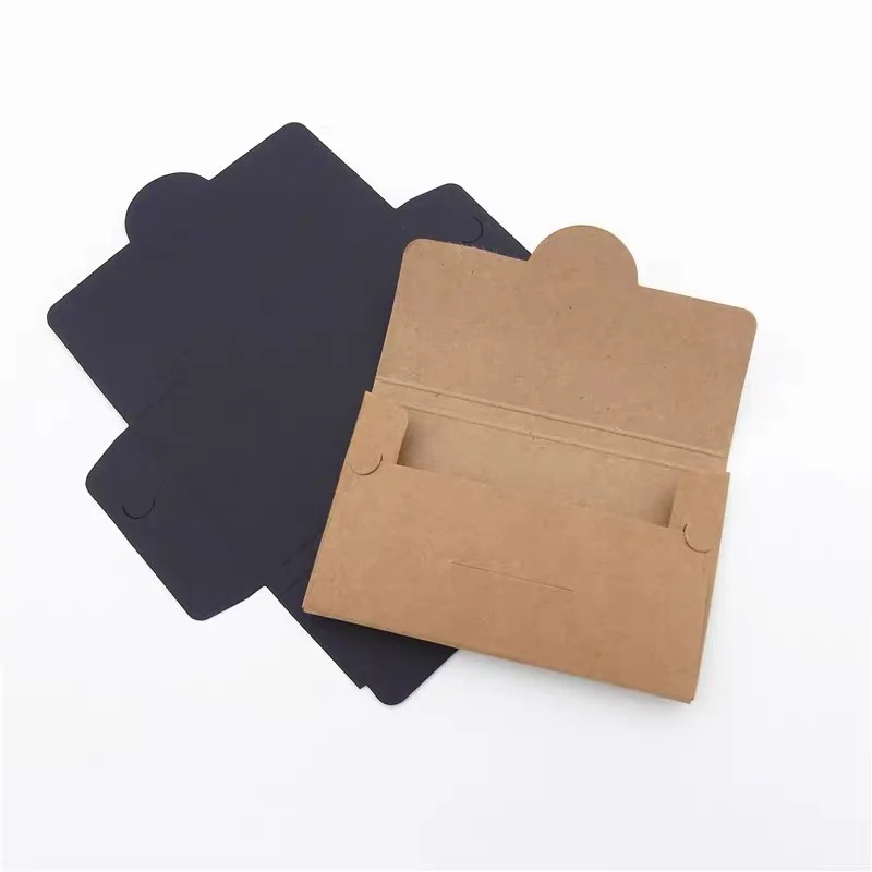 

I'MFINE 50Pcs/Lot Kraft Paper Post card Boxes 105x65x5mm Membership Card Packaging Box Retro Invitation Card Envelopes 3 Colors