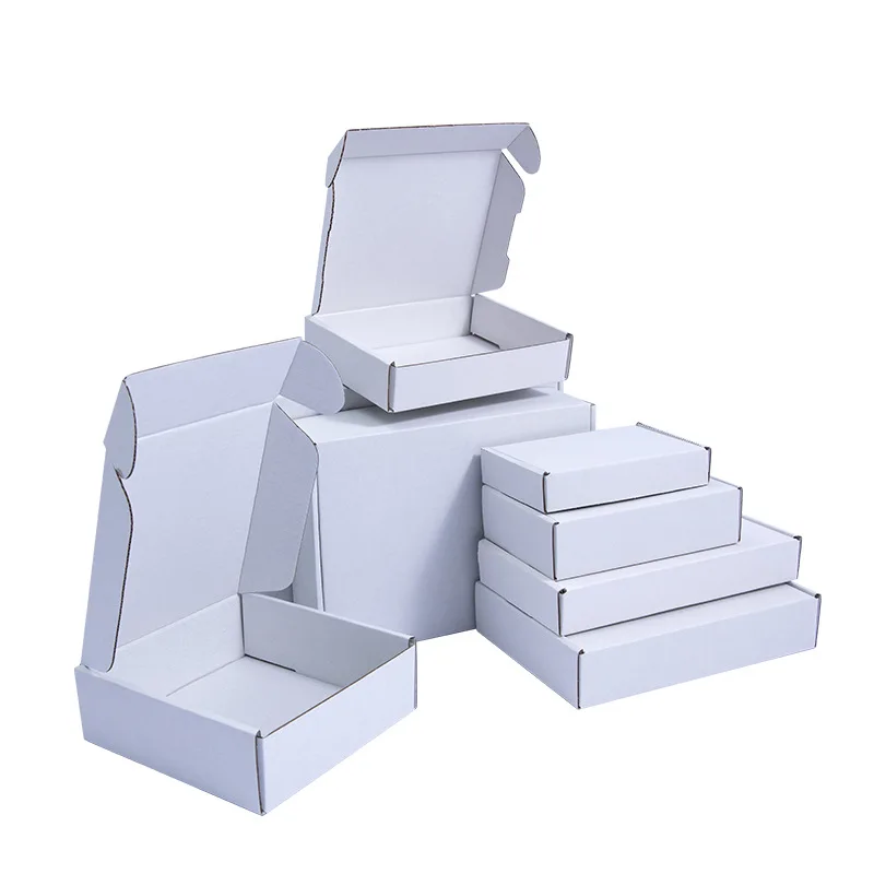 Gift Box 10PCS White/Brown Multi Size Kraft Carton Packaging Wedding Party Small Gifts Handmade Soap Chocolate Candy Event Gift Box