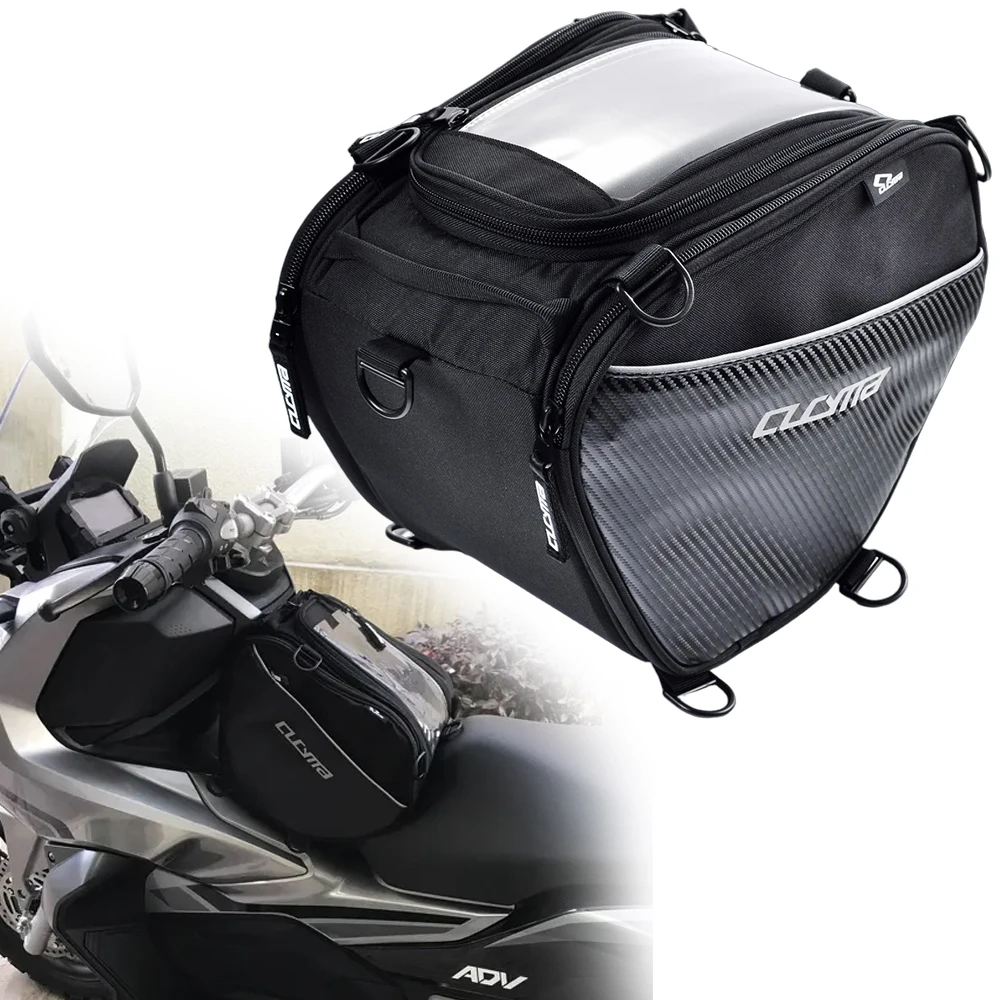 Borsa Da Sella Per Moto In Pelle PU Nera, Tasca Portaoggetti Per Parabrezza, Con Finestra Trasparente Per Mappa - 5