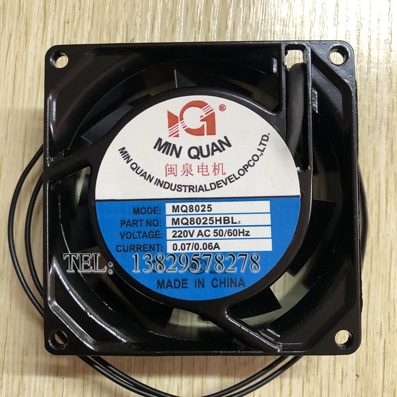 

2-проводной охлаждающий вентилятор для сервера MIN QUAN MQ8025HBL2 AC 220V 0,07/0.06A 80x80x25mm