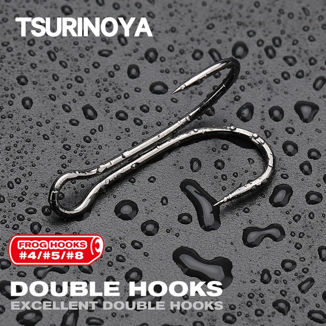 TSURINOYA 20pcs/40pcs Double Hooks Frog Hooks Sea Lure Fishing Hook  4#/5#/#8 High Carbon Steel Bait Lure Hooks - AliExpress