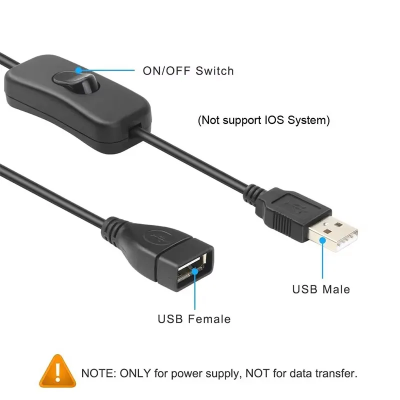 1-3pcs DC/USB 전송 케이블(남성-여성 ON/OFF 케이블 연장선 포함) DC/USB 램프 팬 전원 공급 라인 어댑터