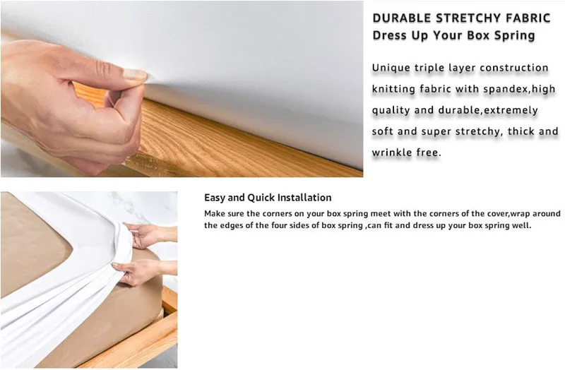 Description Picture 3 of itemPremium Box Spring Cover Hotel Quality Wrap Around Bed Skirts-Mattress Protector Encasement-Fit for 4 to 10 Inch Height Mattress