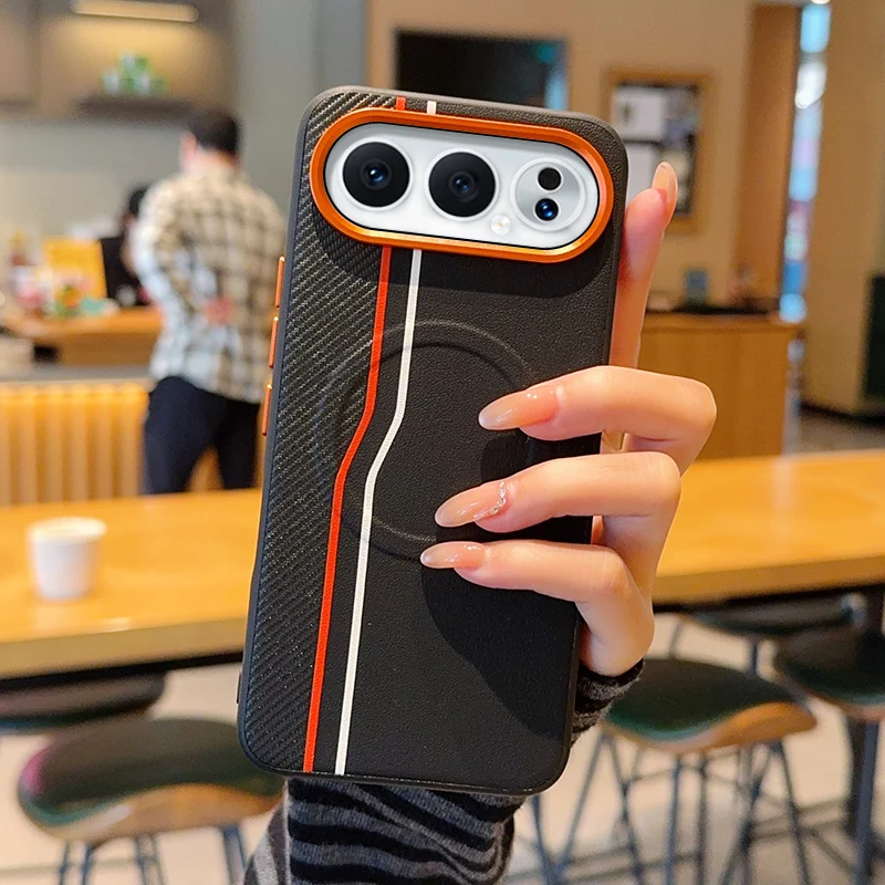 Luxury Color Block PU Leather Magnetic Phone Case, Ultra-Thin and Shockproof