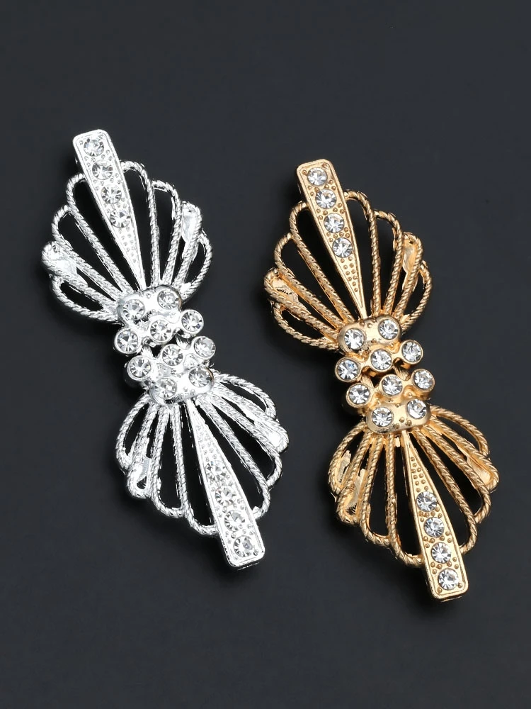 Description Picture 2 of item1 Piece Crafts Closure Clasps Metal Button Rhinestone Buckles Crystal Metal Hook Eyes Clasp Garment Coat Fastener Sewing Decor