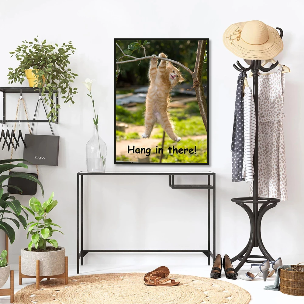 Appendi lì Baby Poster Cat stampato perfetto divertente motivazionale tela  pittura per Home Office decorazioni umoristiche divertente Wall Art -  AliExpress