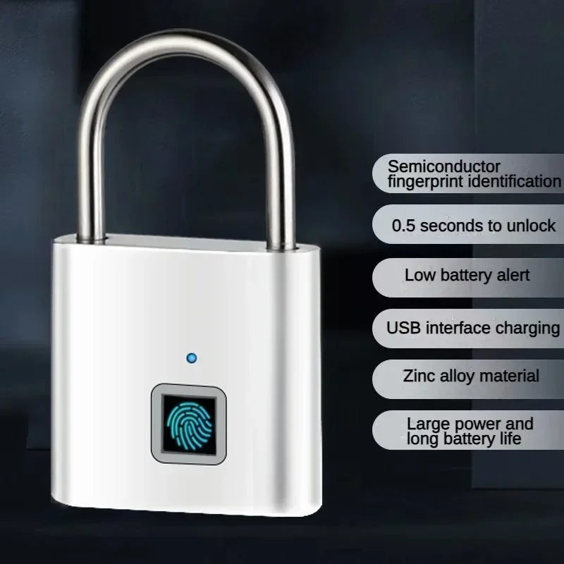 Intelligent fingerprint padlock outdoor waterproof and rust proof padlock intelligent electronic padlock head intelligent padlock